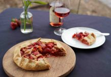 Strawberry and rhubarb tart