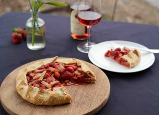 Strawberry and rhubarb tart